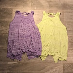purple and green tank tops!